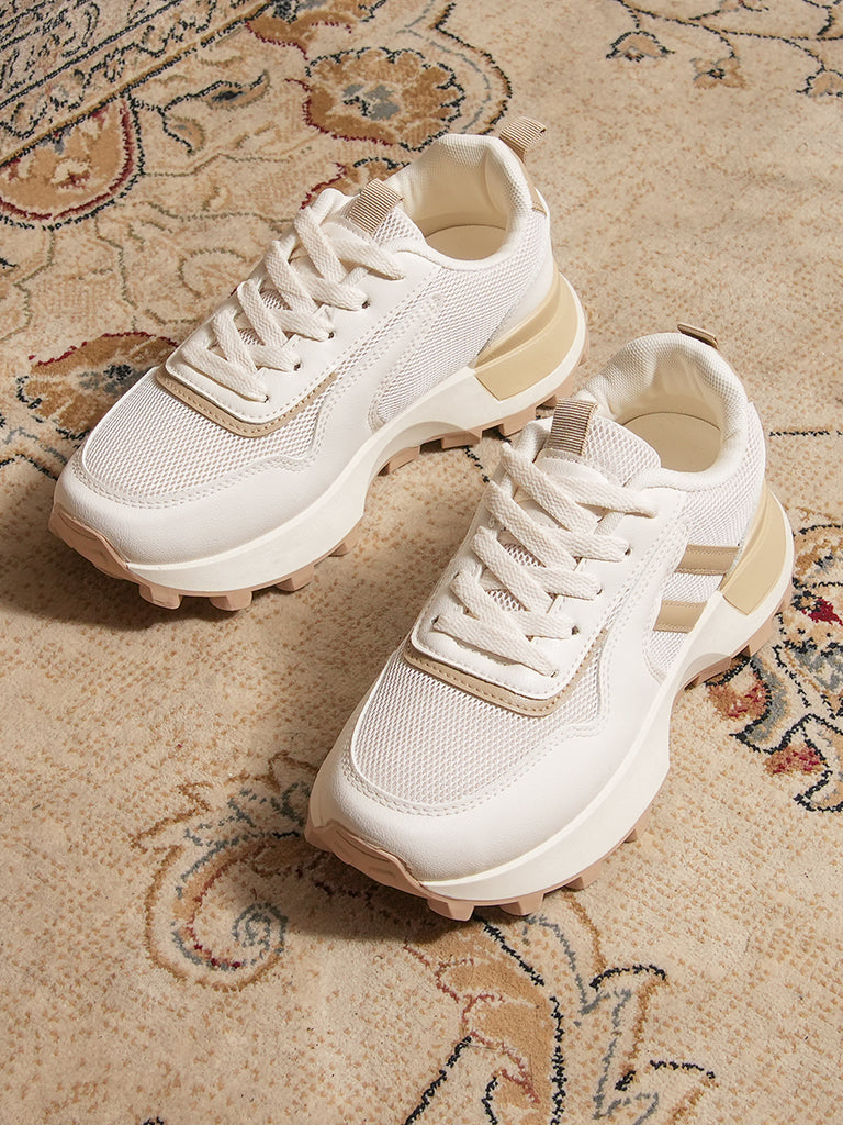 Chunky Faux Leather Sneakers | Nasty Gal