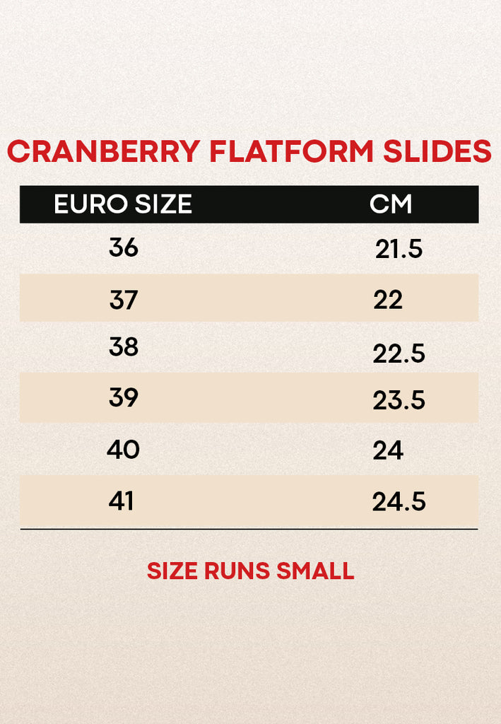 Cranberry Flatform Slides