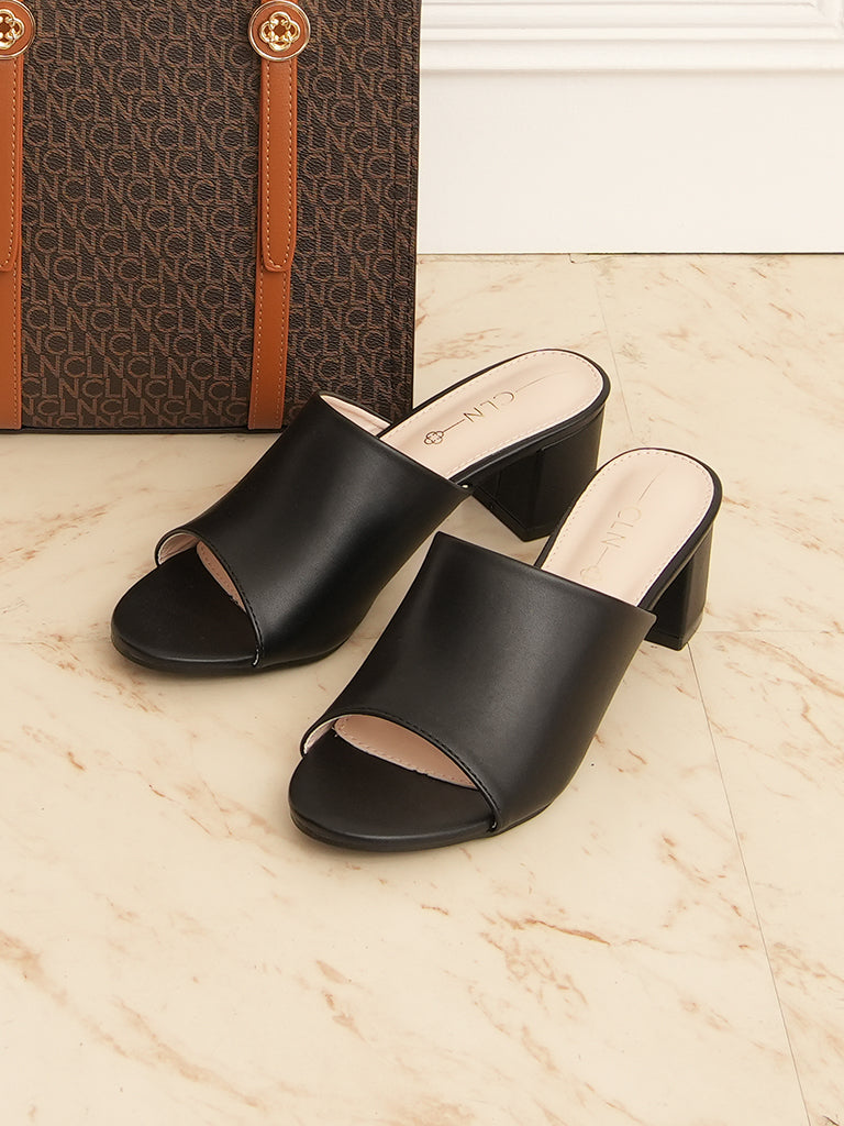 Mazarine Heeled Slides – CLN