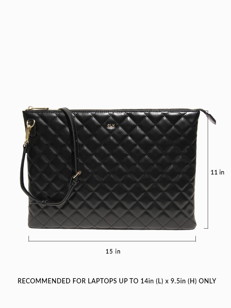 CHANEL  Bags  Chanel Black Quilted Nylon Medium Pouch  Poshmark